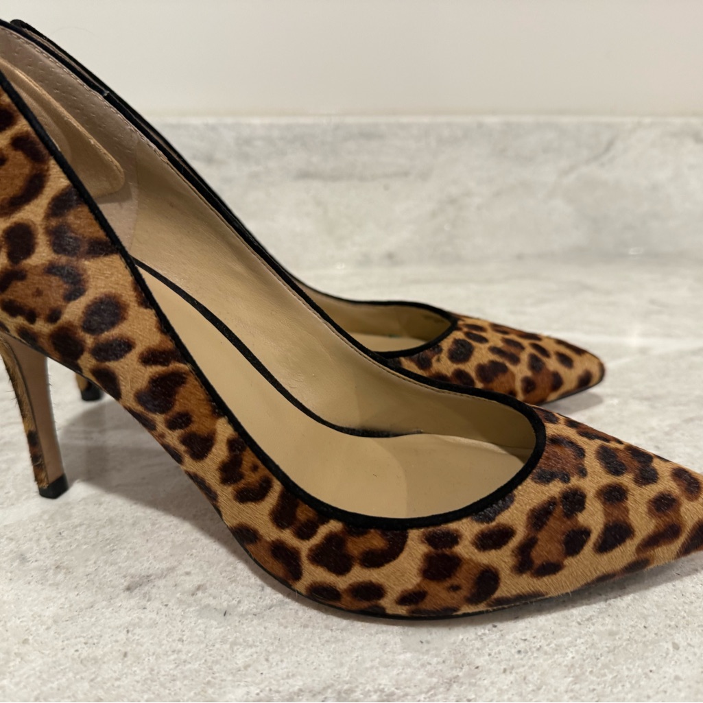 Ann Taylor Leopard Print Calfskin Heels